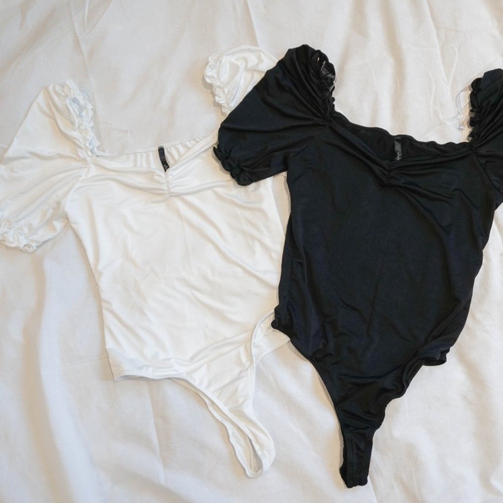 Puff Sleeves Bodysuit Set